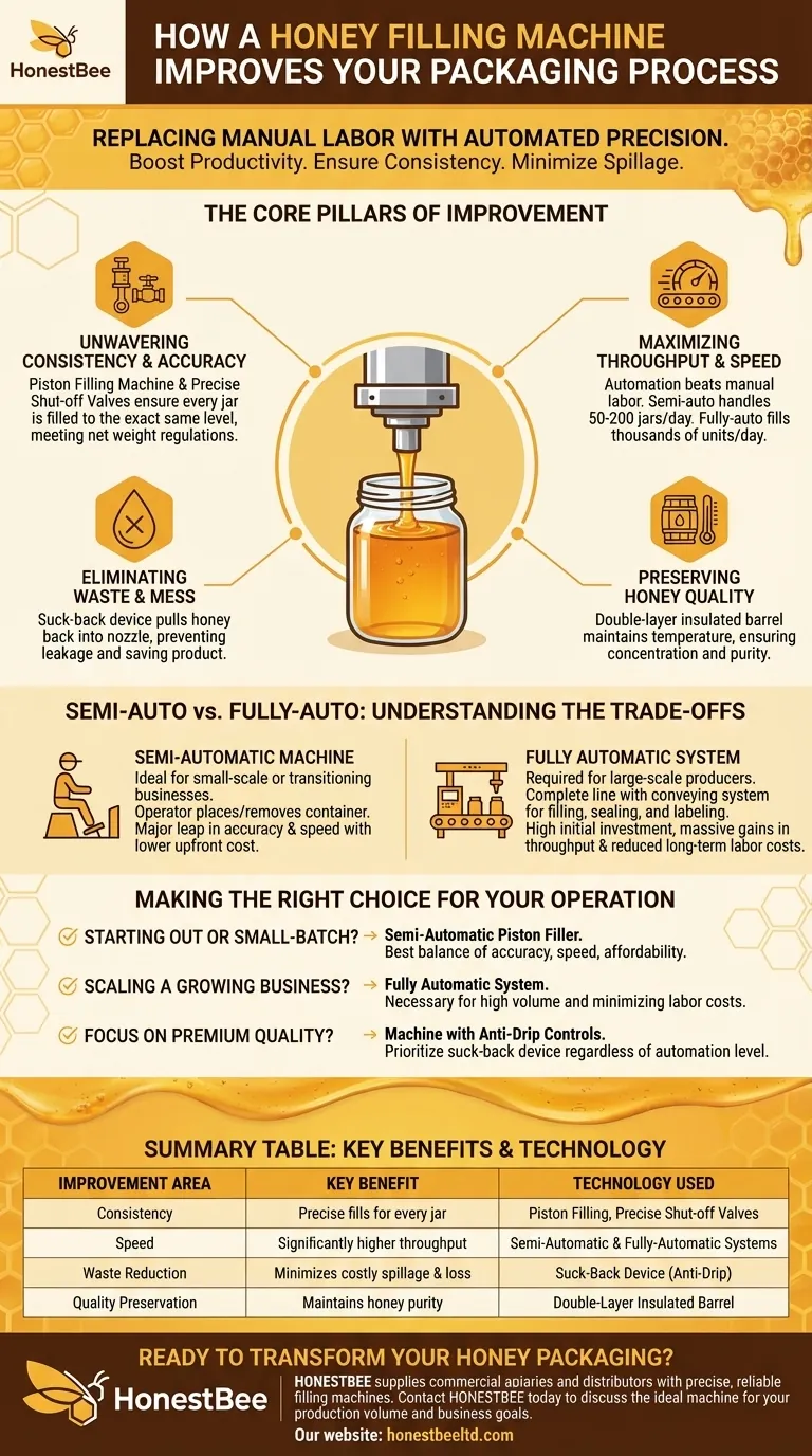 Come migliora una macchina riempitrice di miele il processo di confezionamento? Aumenta l'efficienza e riduce gli sprechi Guida Visiva