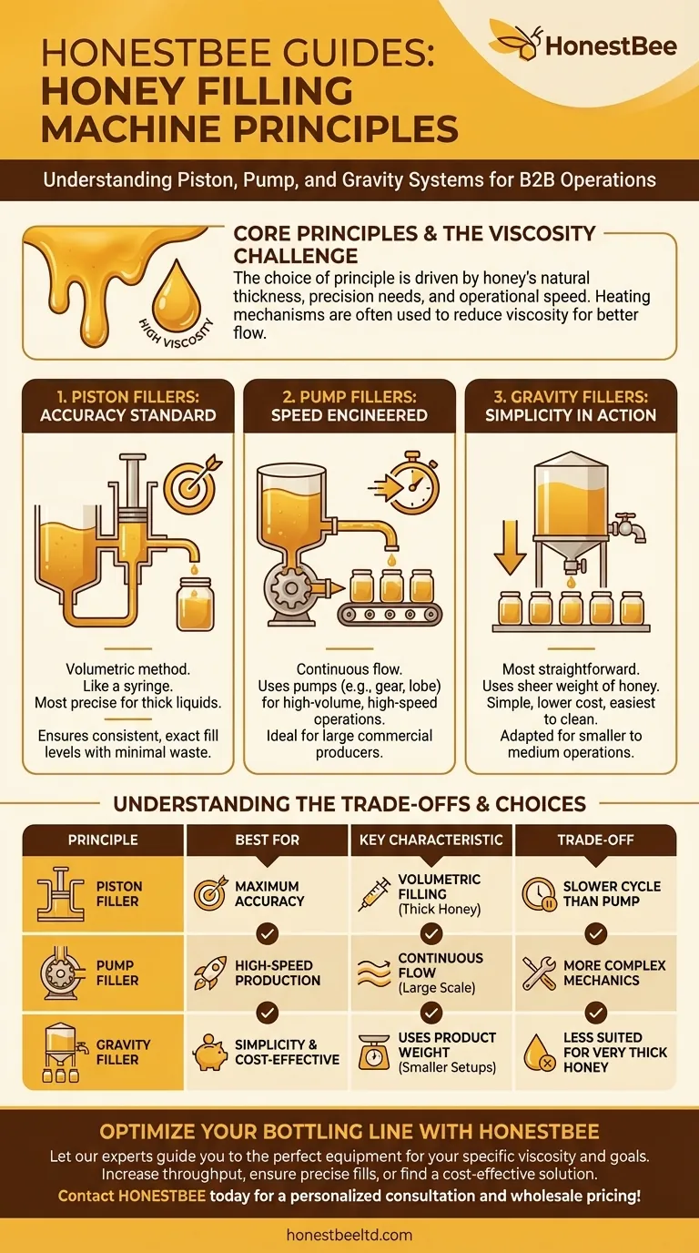 ¿Cuáles son los diferentes principios utilizados en las máquinas de llenado de miel? Elija el método adecuado para su colmenar Guía Visual