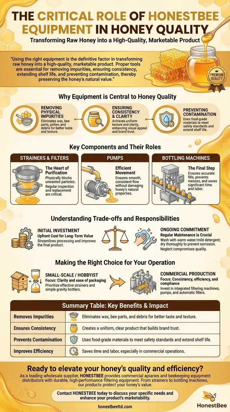 Какова общая важность использования правильного оборудования при фильтрации меда? Повышение качества и товарности Визуальное руководство