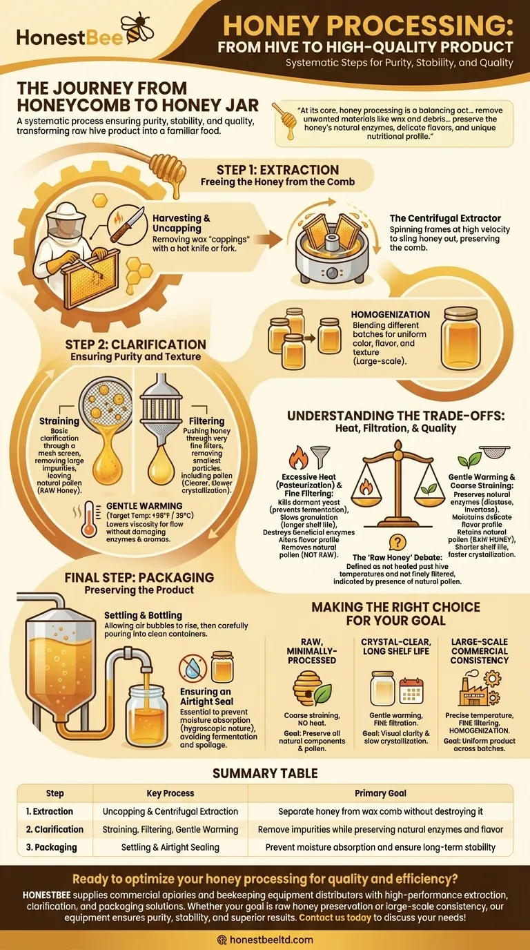 What are the main steps involved in honey processing? A Guide to Purity, Quality, and Efficiency Visual Guide