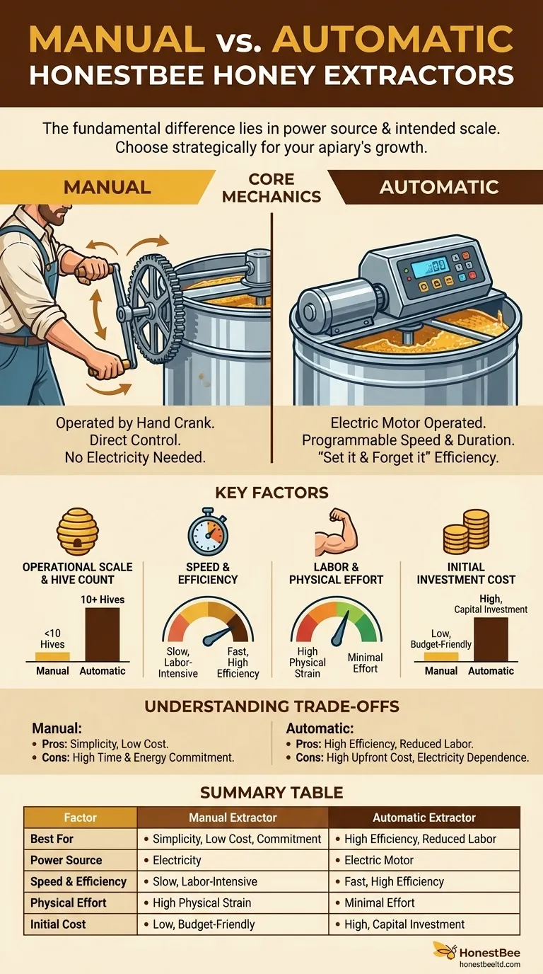 Quelles sont les différences entre les extracteurs de miel manuels et automatiques ? Choisissez l'outil adapté à votre rucher Guide Visuel