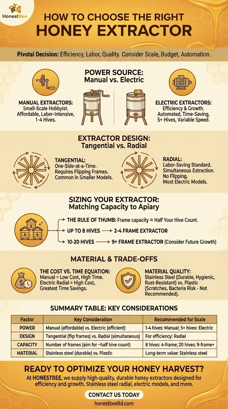 How should one choose the right honey extractor machine? A Guide for Efficient Honey Harvesting Visual Guide