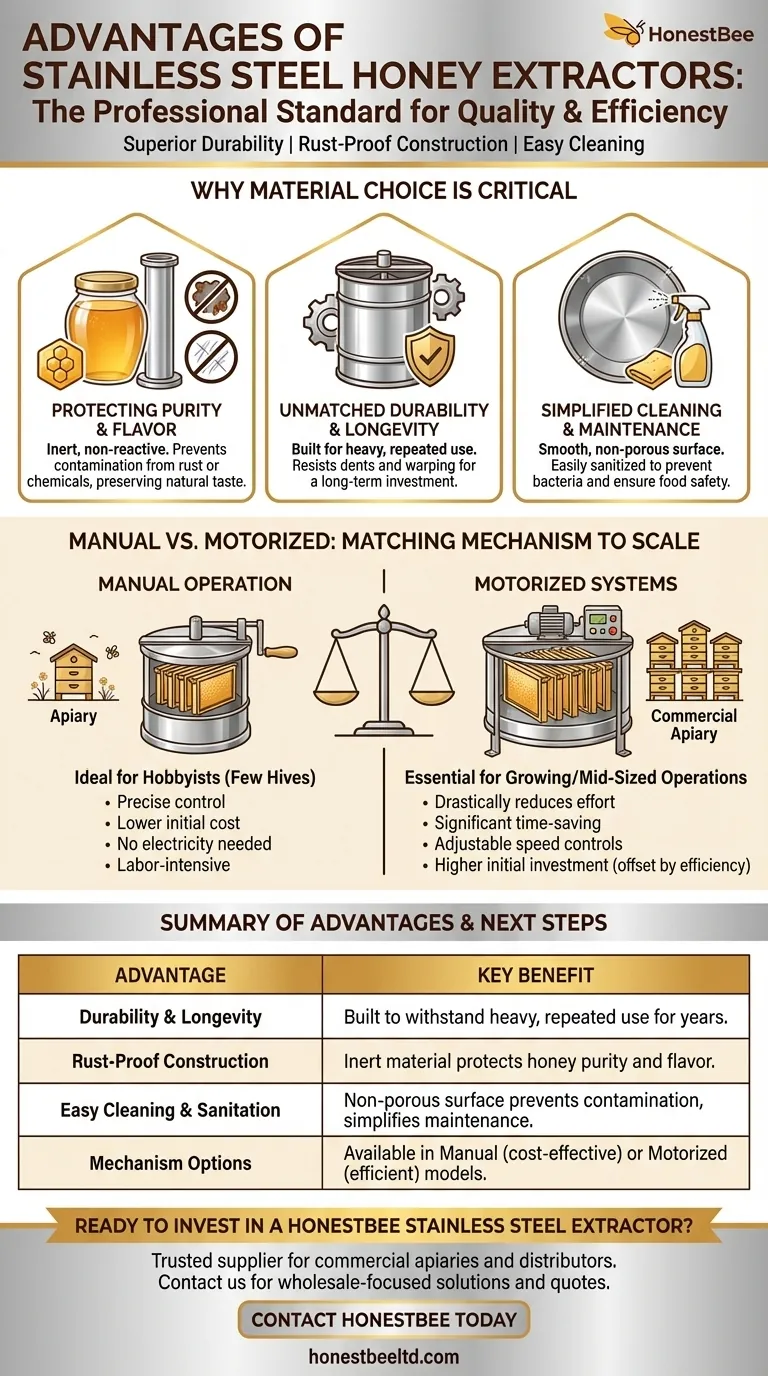 스테인리스 스틸 꿀 추출기의 장점은 무엇인가요? 수확을 위한 뛰어난 내구성과 순도 시각적 가이드