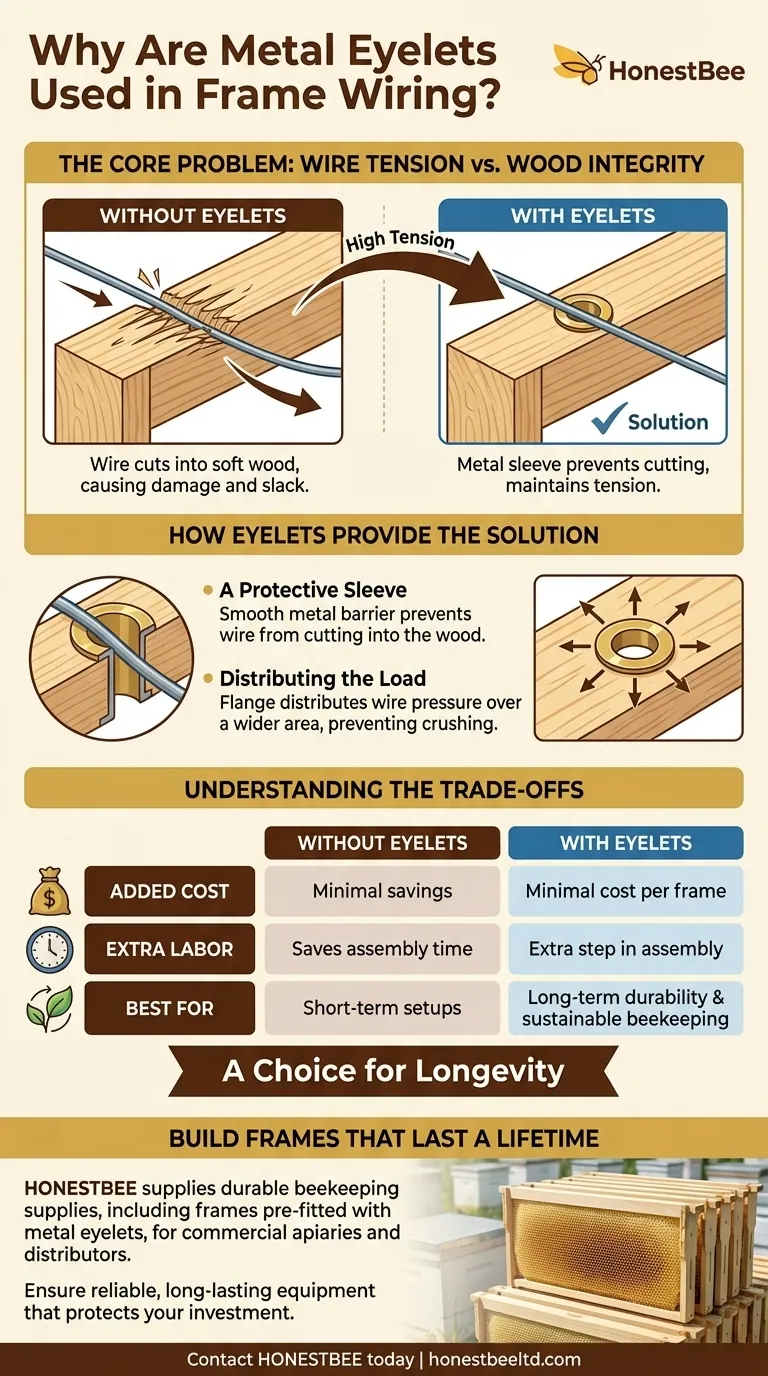 Why are metal eyelets sometimes used in frame wiring? Protect Your Frames from Wire Damage Visual Guide