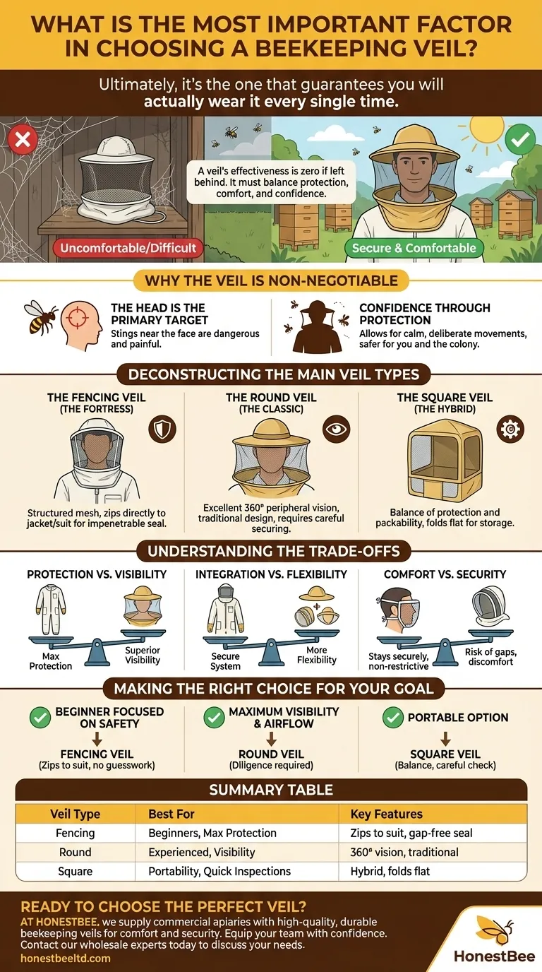 What is the most important factor in choosing a beekeeping veil? Prioritize Safety and Comfort for Every Hive Inspection Visual Guide