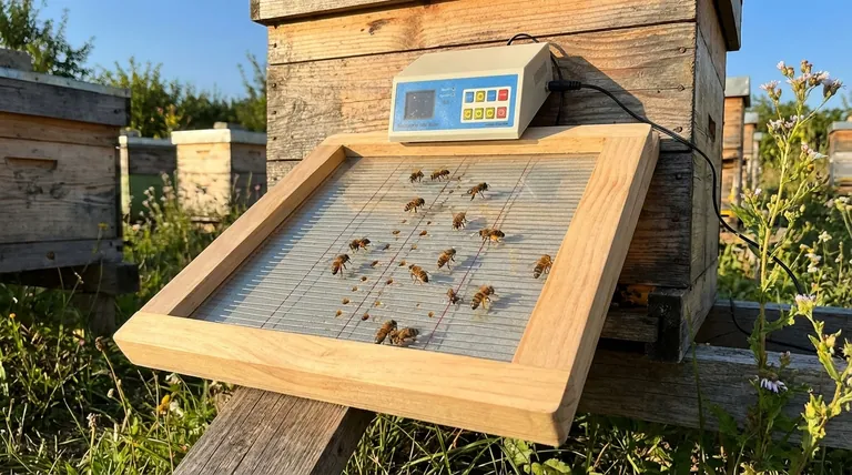 أين يتم وضع جهاز جمع السم في مستعمرة النحل؟ تحسين الإنتاج عند مدخل الخلية