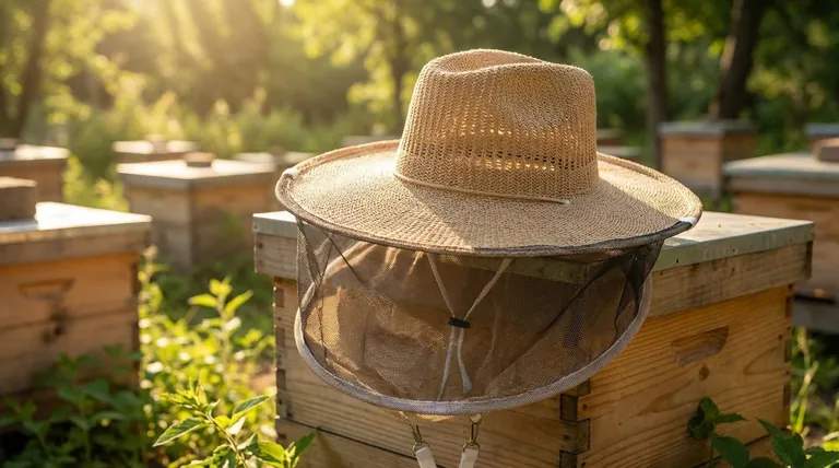 How does the design of the beekeeping hat ensure comfort during extended use? Maximize Comfort for Long Apiary Hours