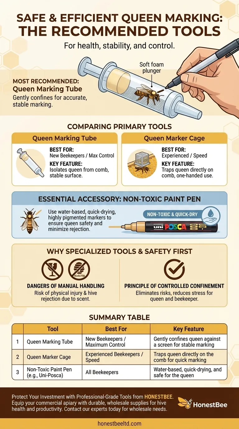 What tool is recommended for safe and efficient queen marking? The Essential Guide for Beekeepers Visual Guide