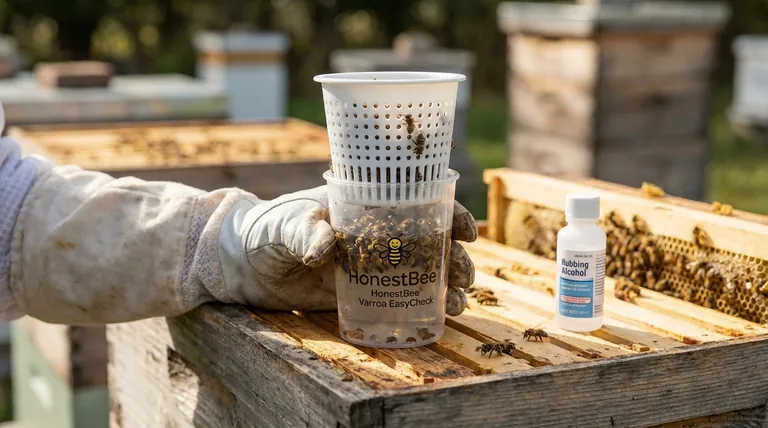 How does the Varroa EasyCheck determine mite counts? Achieve Accurate Hive Health Monitoring