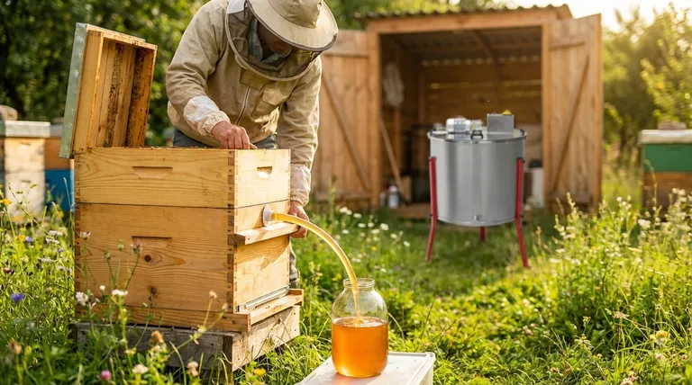 转动蜂箱中的Flow Key(流转钥匙)会发生什么?一次温和的、即时取蜜的体验