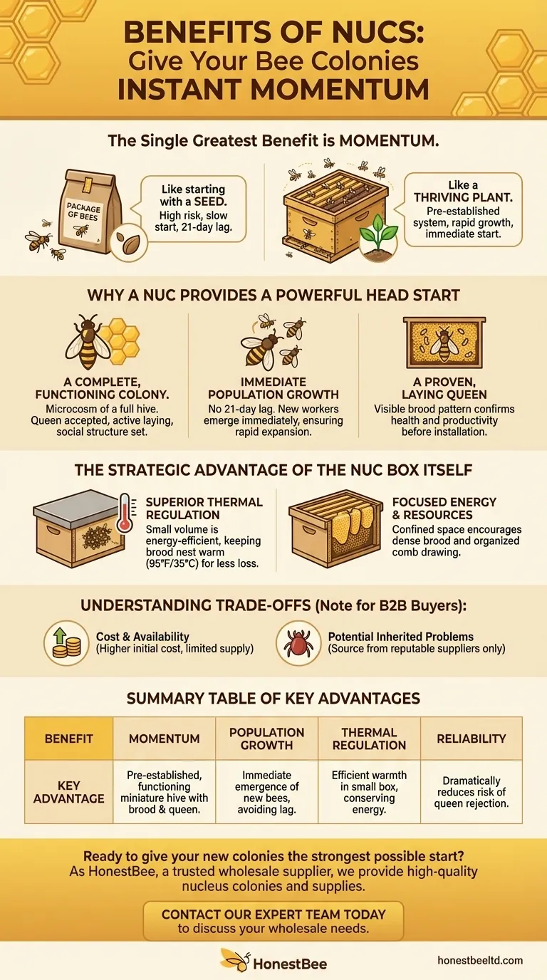 What are the benefits of using nucs to start a new bee colony? Achieve a Powerful Head Start for Your Apiary Visual Guide