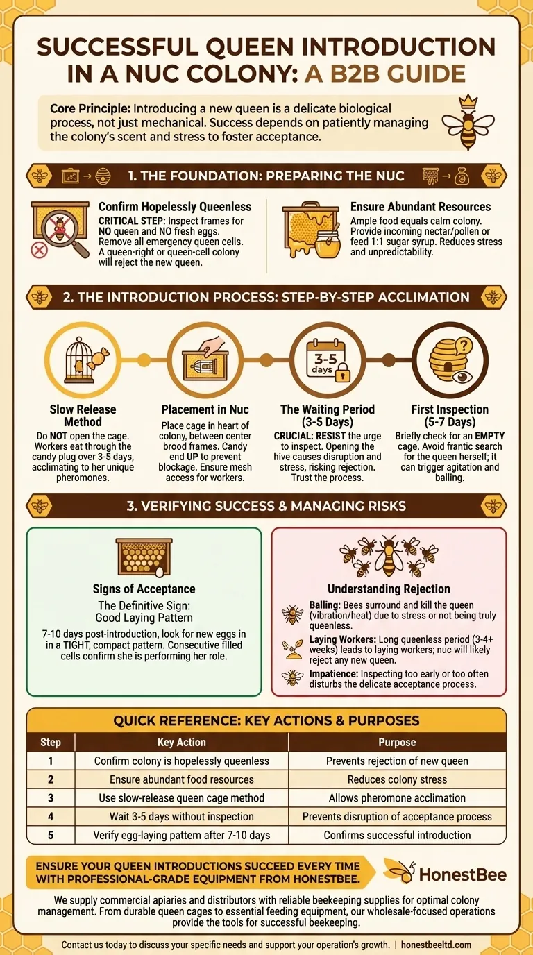 ما المطلوب عند إدخال ملكة جديدة إلى مستعمرة نووية (نواة)؟ دليل خطوة بخطوة للنجاح دليل مرئي