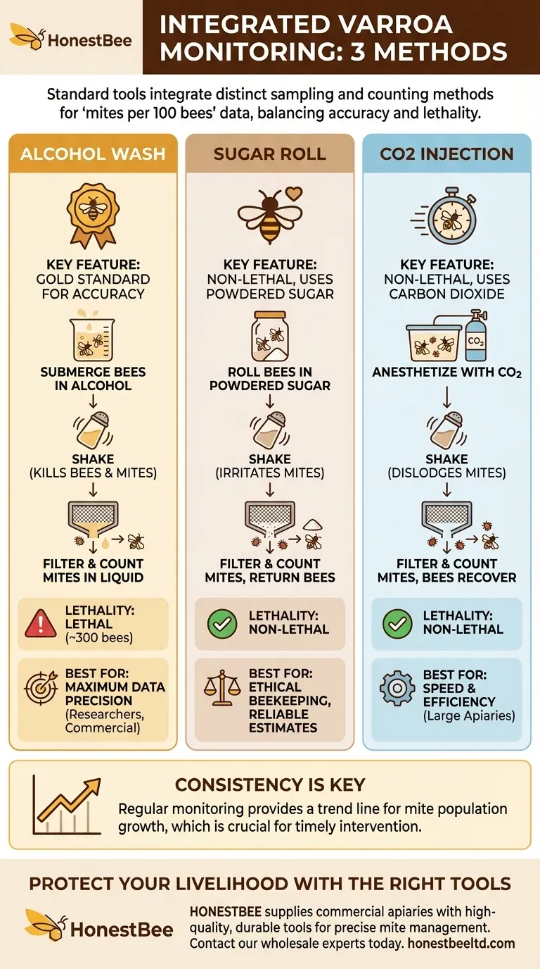 Какие три метода интегрированы в инструмент мониторинга клещей Варроа? Руководство по точности против безопасности пчел Визуальное руководство
