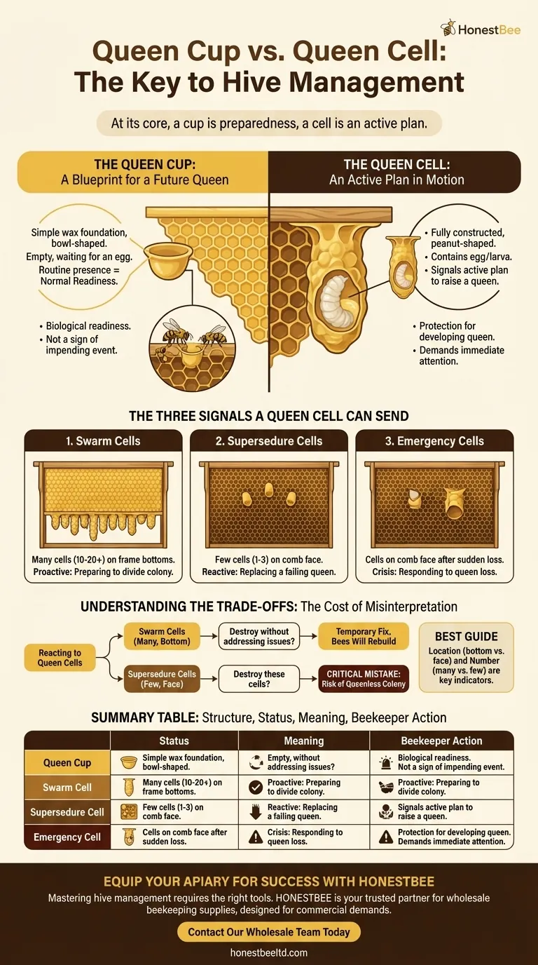 What is the difference between a queen cup and a queen cell? Master Hive Management for a Thriving Apiary Visual Guide
