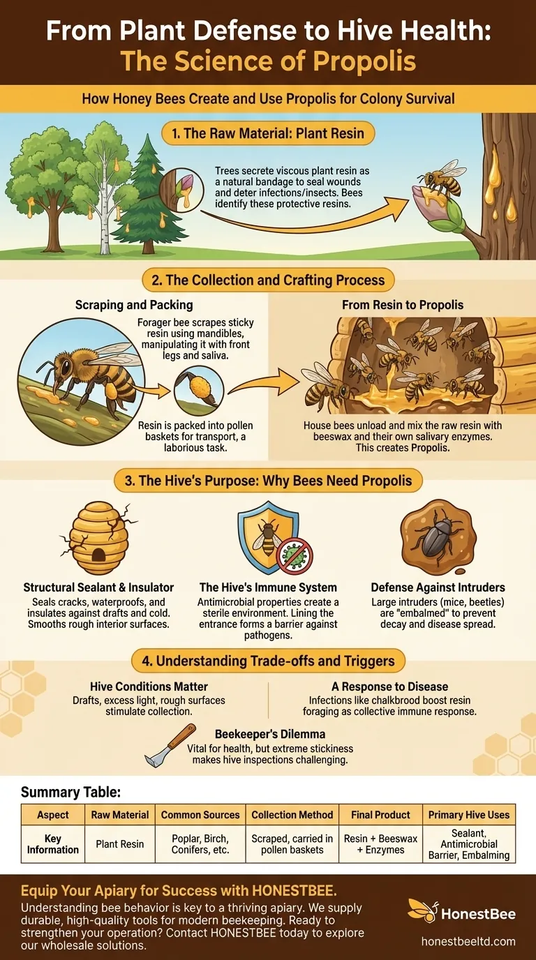 What do honey bees actually collect to make propolis? Harnessing Plant Resins for Hive Health Visual Guide
