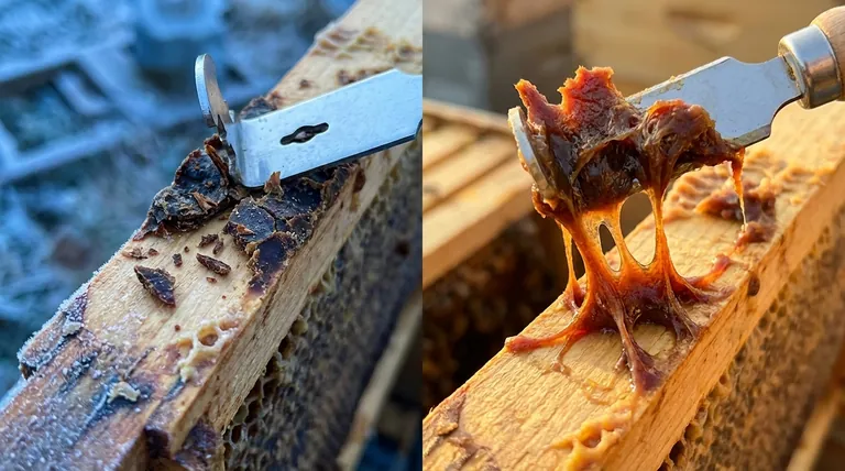 온도는 프로폴리스의 특성에 어떻게 영향을 미치나요? 효율적인 채집을 위해 그 상태를 파악하세요