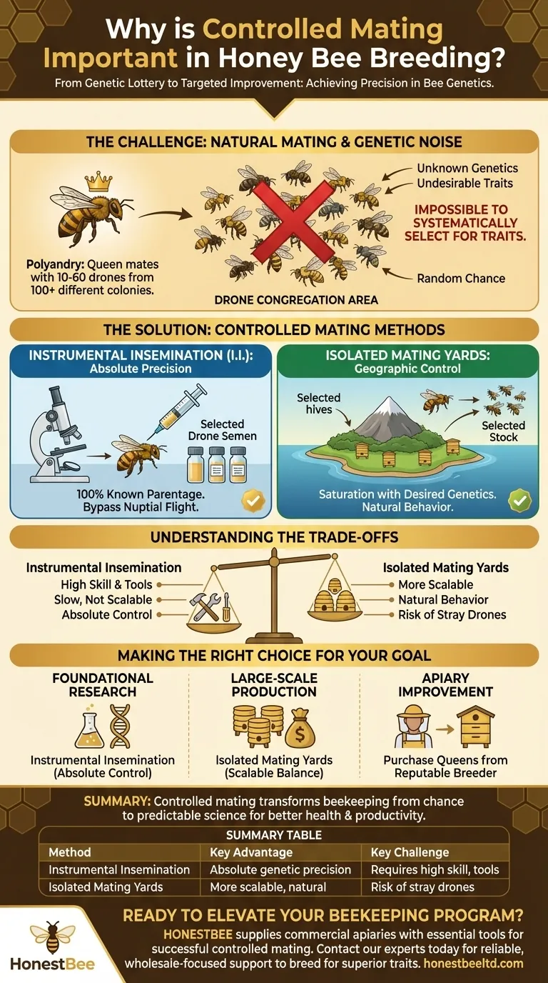 Why is controlled mating important in honey bee breeding? Master Genetic Selection for Superior Bees Visual Guide