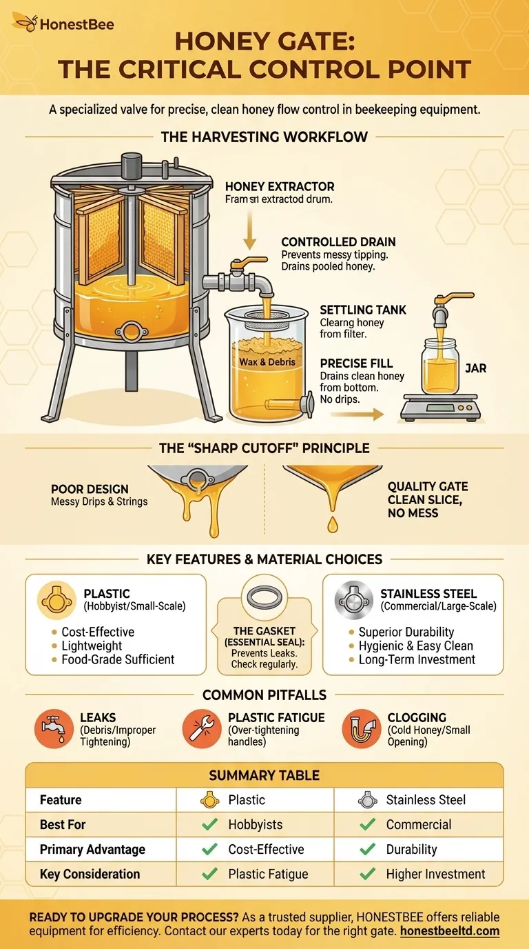 What is a honey gate and what is its primary function? Control Your Honey Flow Efficiently Visual Guide