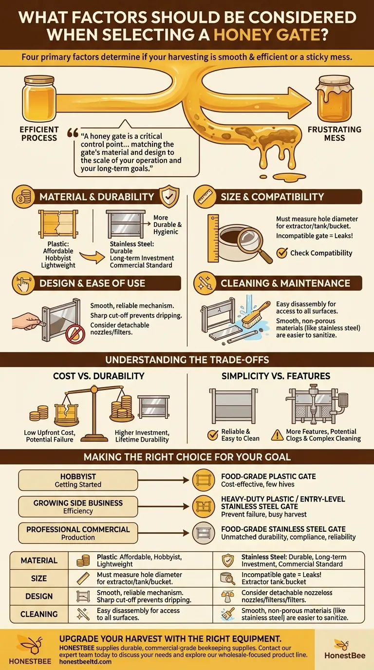Welche Faktoren sollten bei der Auswahl eines Honighahns berücksichtigt werden? Sorgen Sie für eine reibungslose, effiziente Honigernte Visuelle Anleitung