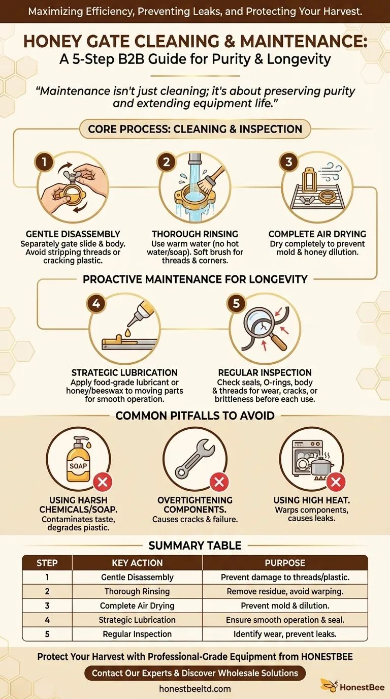 Quali sono i passaggi per la pulizia e la manutenzione di un rubinetto per miele (honey gate)? Garantire la purezza del miele e prevenire perdite costose Guida Visiva
