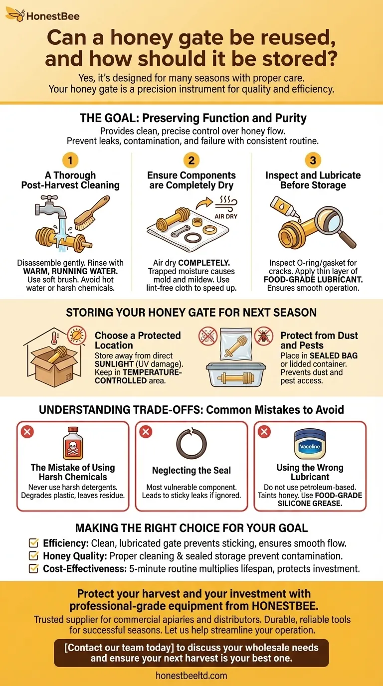 Un rubinetto per il miele (honey gate) può essere riutilizzato e come deve essere conservato? Assicurare la longevità dei vostri raccolti di miele Guida Visiva