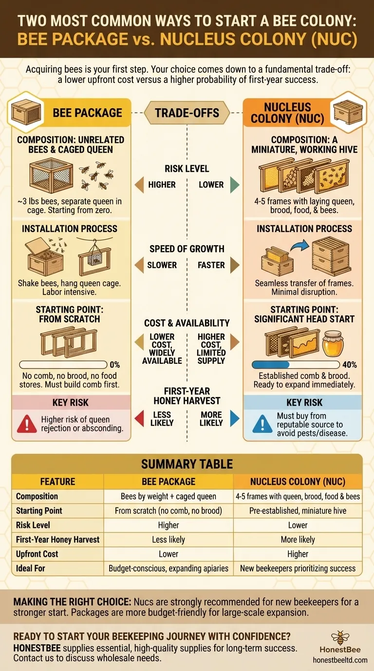 Was sind die beiden häufigsten Methoden, um eine neue Bienenvölker zu kaufen? Paket vs. Ableger (Nuc) Leitfaden Visuelle Anleitung