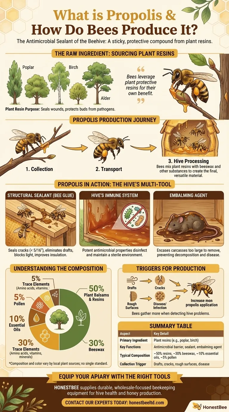Qu'est-ce que la propolis et comment les abeilles la produisent-elles ? Découvrez le mastic antimicrobien de la ruche Guide Visuel