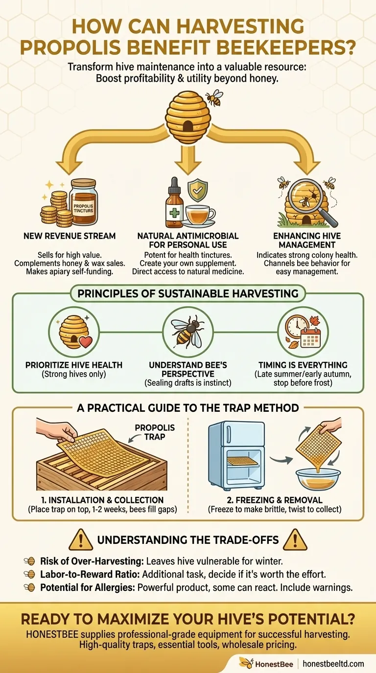How can harvesting propolis benefit beekeepers? Boost Revenue & Hive Health Visual Guide