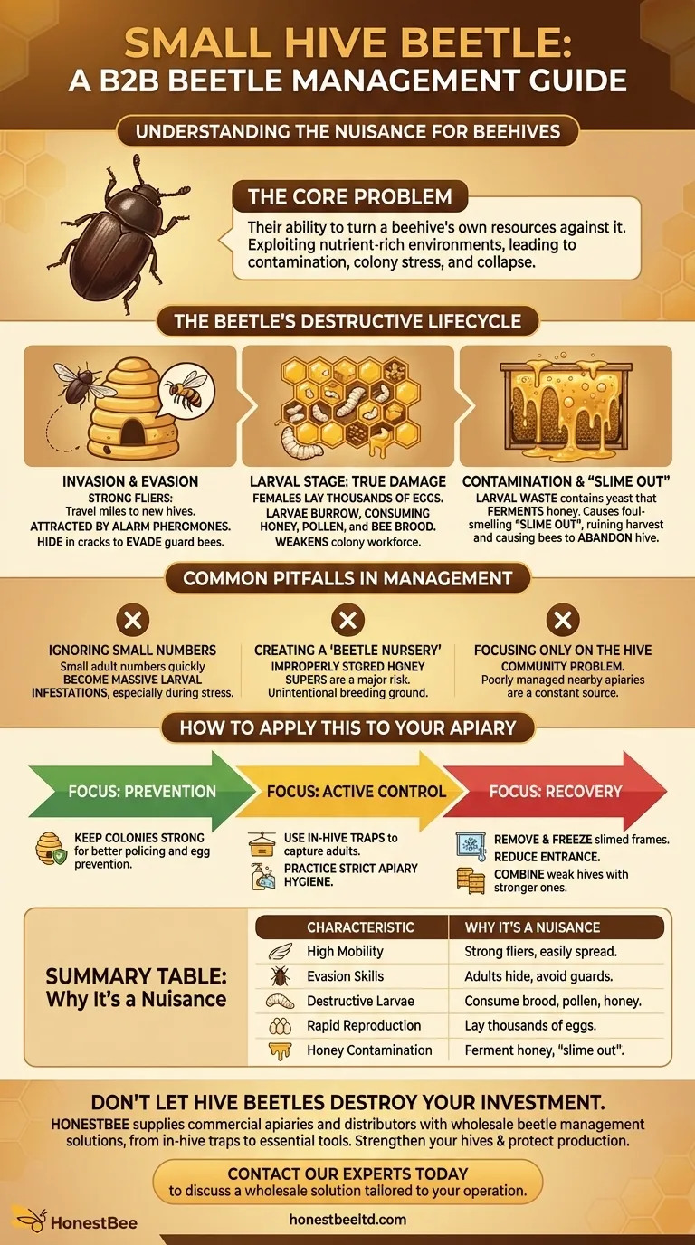 巢甲虫有哪些特性使其成为令人讨厌的害虫？保护您的蜂箱免受“流淌”侵害 图解指南