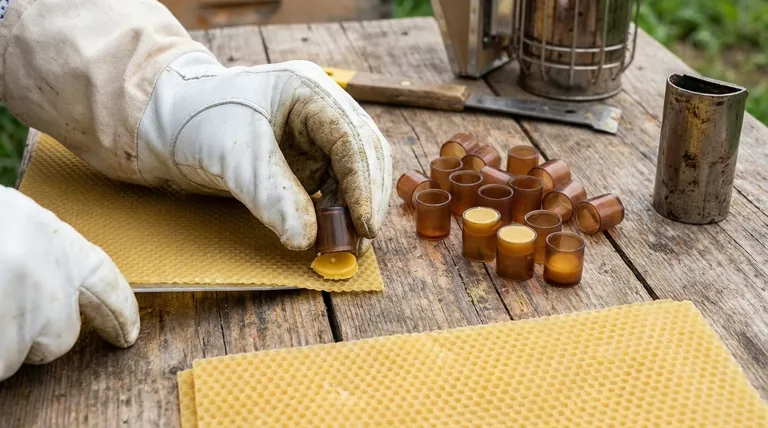 How are the cell plugs prepared for egg laying? Prime with Wax for Maximum Queen Acceptance