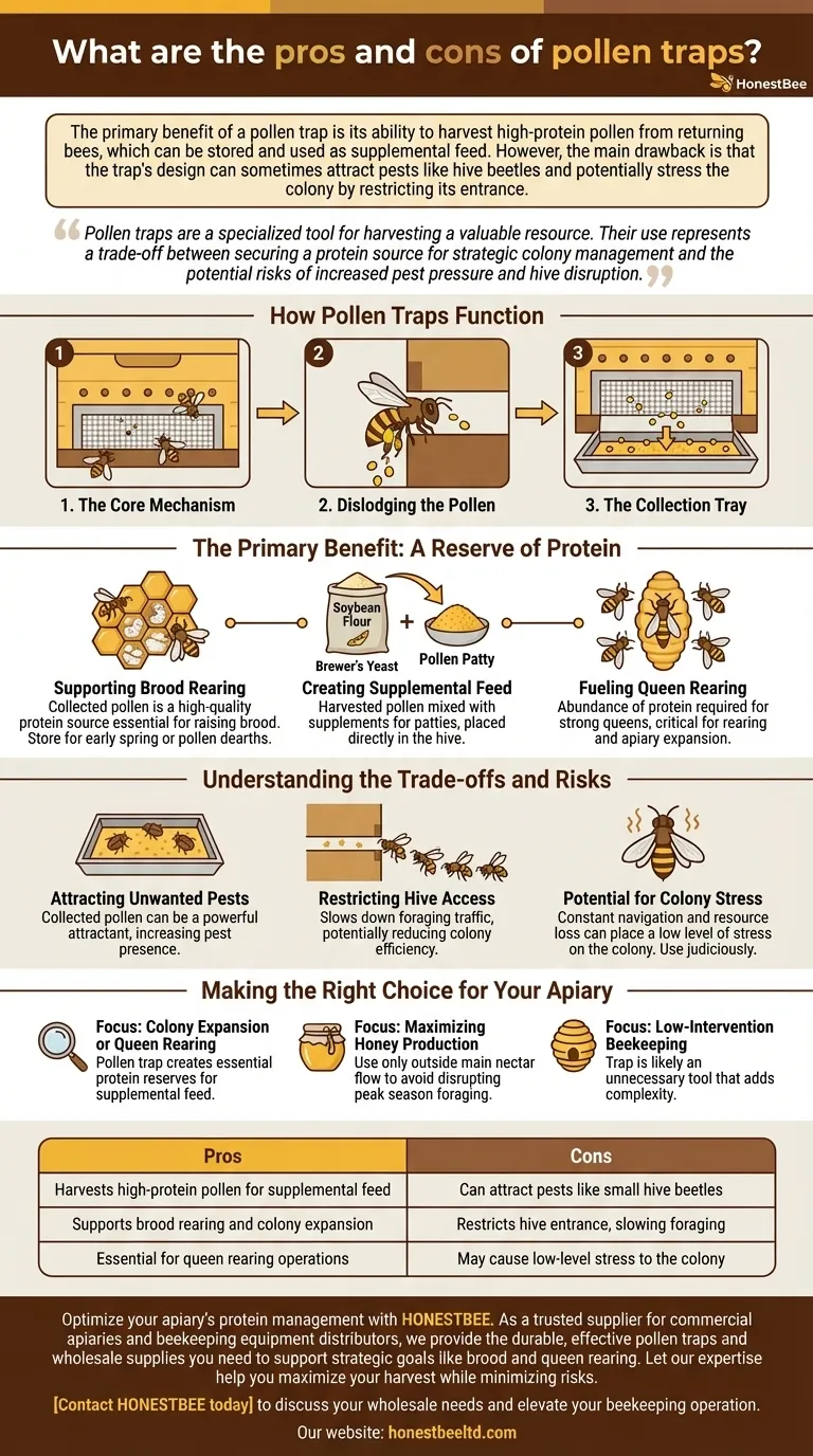What are the pros and cons of pollen traps? A Strategic Tool for Apiary Management Visual Guide
