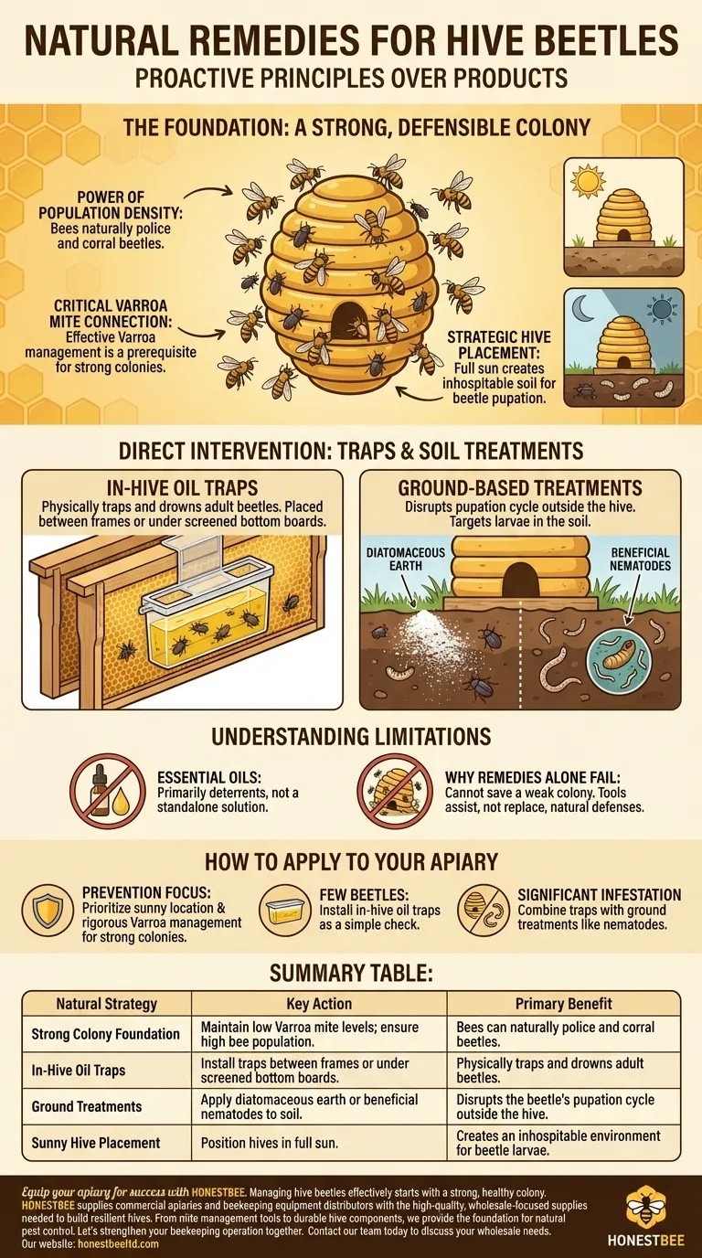 What natural remedies can help manage hive beetles? Build a Resilient Colony for Natural Beetle Control Visual Guide