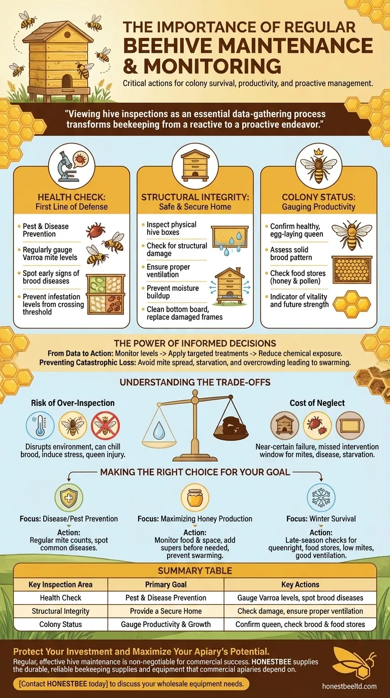 Perché la manutenzione e il monitoraggio regolari sono importanti per gli alveari? Garantire la sopravvivenza e la produttività della colonia Guida Visiva