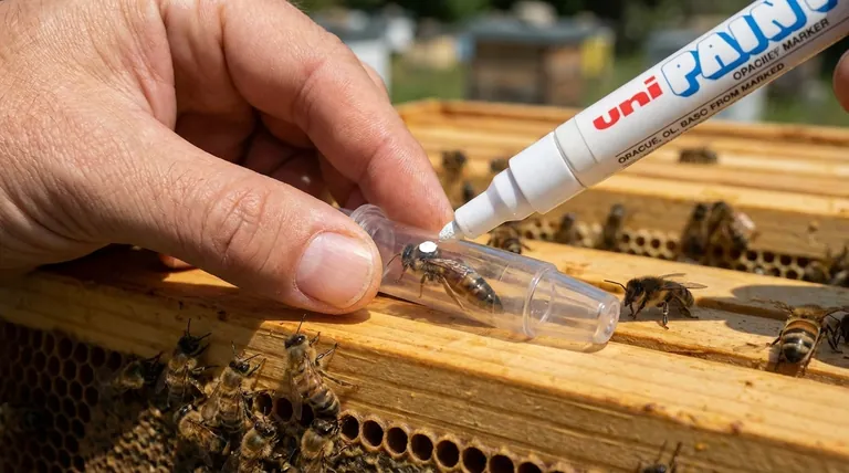 What is the color code for marking queen bees based on the year? Track Queen Age & Hive Health