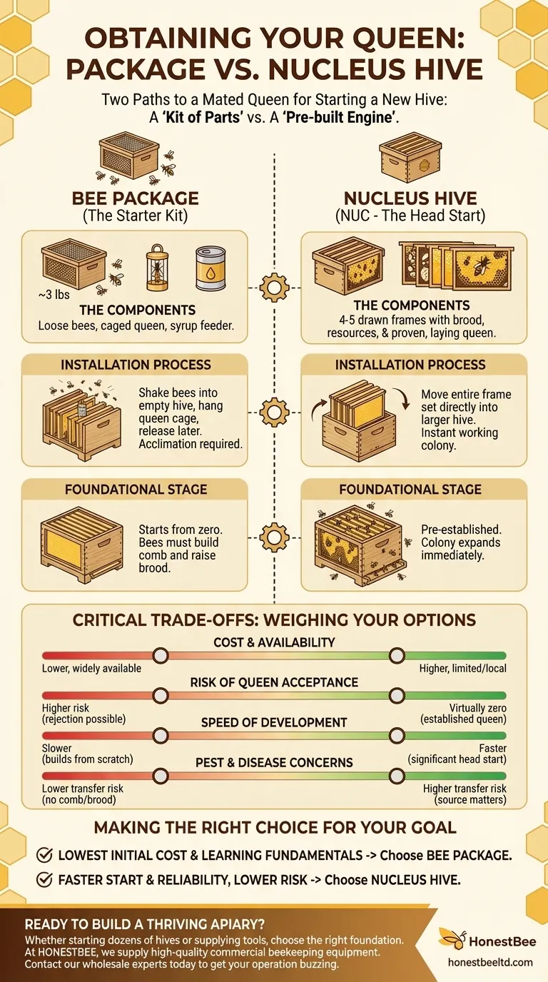 ما هي الطريقتان الرئيسيتان للحصول على ملكة نحل عند بدء خلية جديدة؟ اختر البداية الصحيحة لمزرعة النحل الخاصة بك دليل مرئي