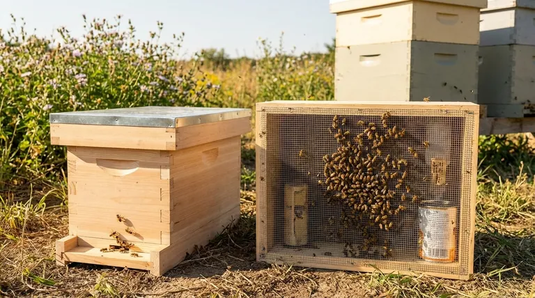 ما هي الطريقتان الرئيسيتان للحصول على ملكة نحل عند بدء خلية جديدة؟ اختر البداية الصحيحة لمزرعة النحل الخاصة بك
