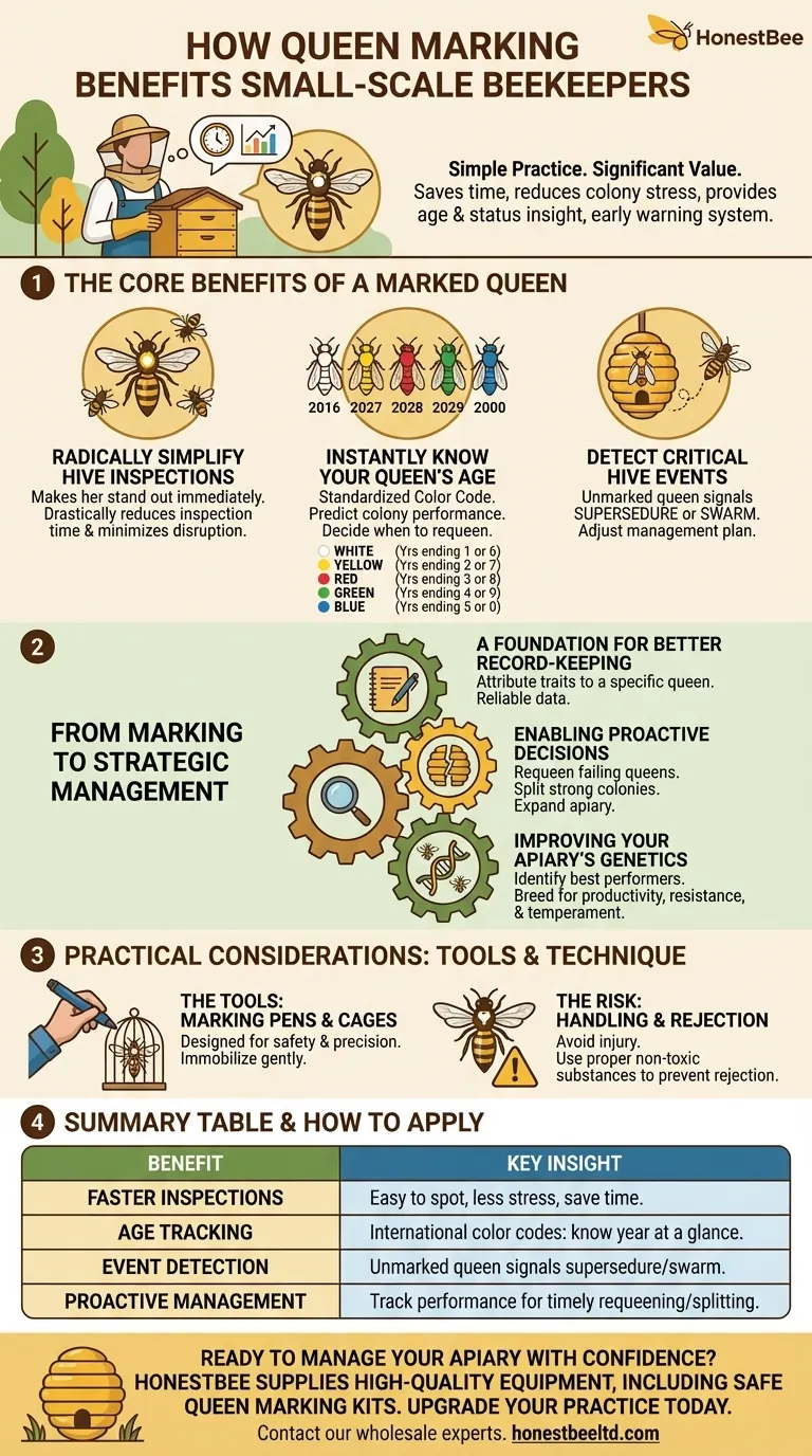 How can queen marking benefit small-scale beekeepers? Boost Efficiency & Hive Health Visual Guide