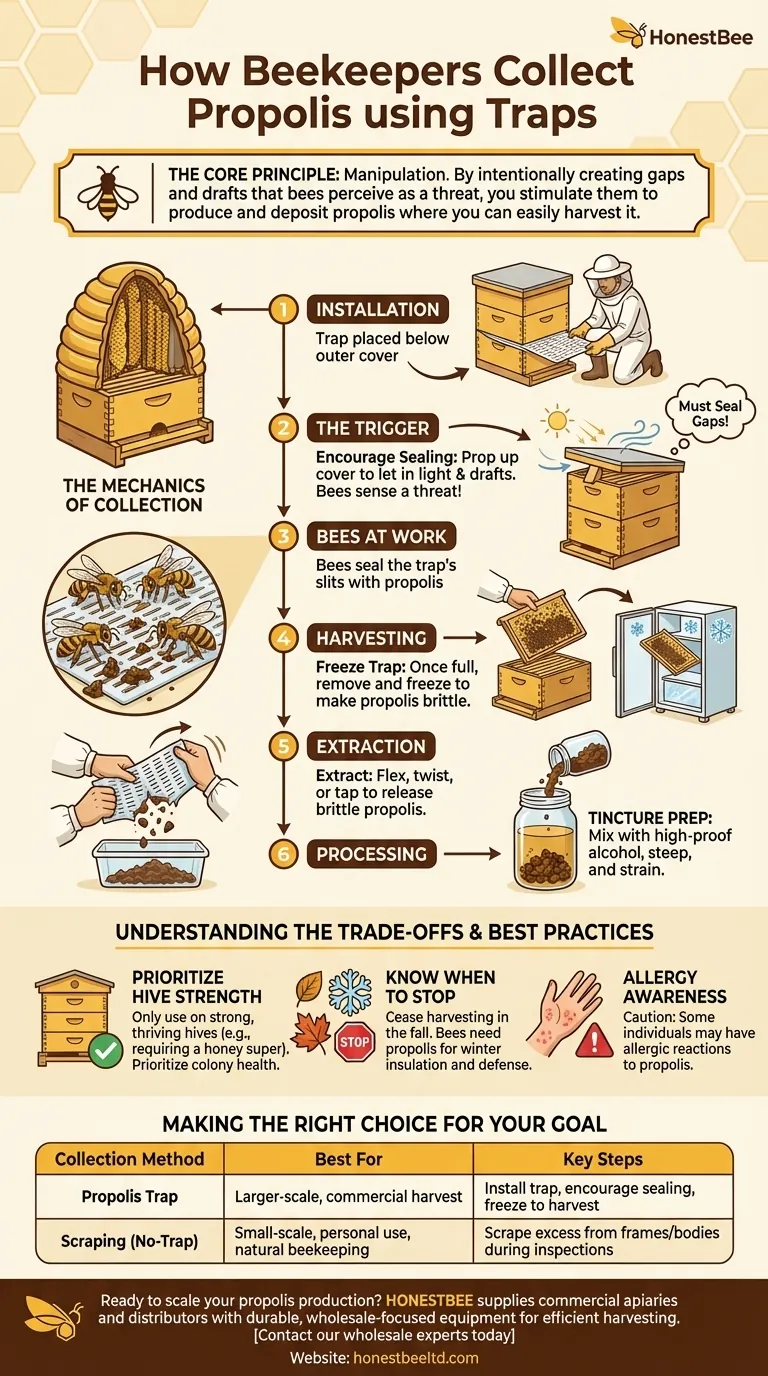 How do beekeepers collect propolis using traps? Boost Your Hive's Yield with Sustainable Harvesting Visual Guide
