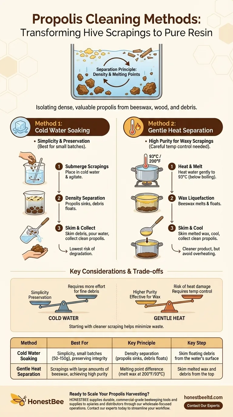 What are the methods for cleaning propolis from hive scrapings? Simple Steps for Pure Propolis Visual Guide