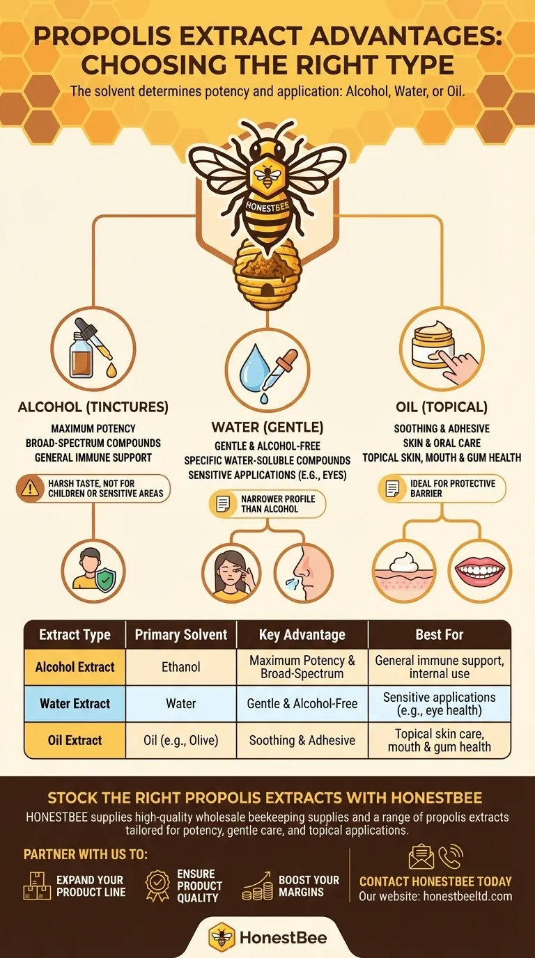 What are the advantages of different propolis extract types? Select the Right Formula for Your Goal Visual Guide