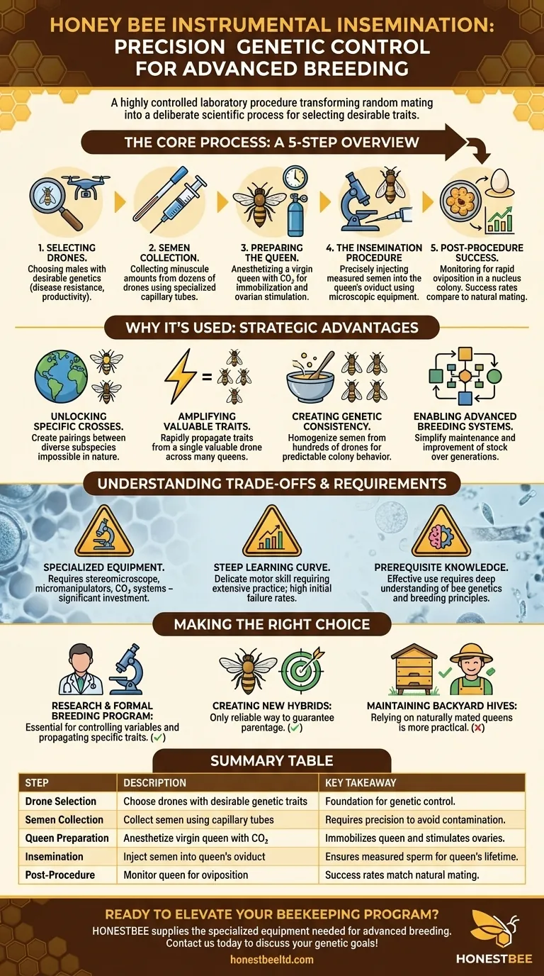 How does honey bee instrumental insemination work? A Guide to Controlled Genetic Breeding Visual Guide