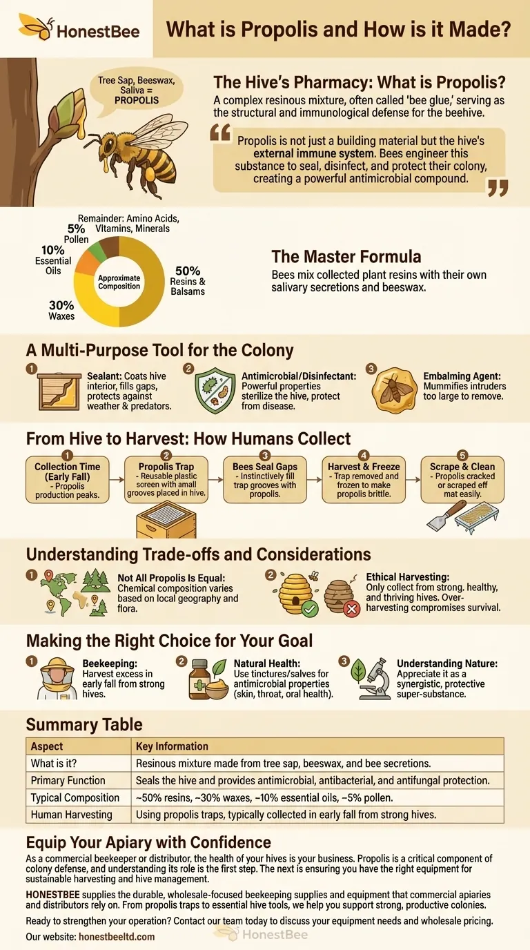 What is propolis and how is it made? The Bee's Secret for a Fortified Hive Visual Guide