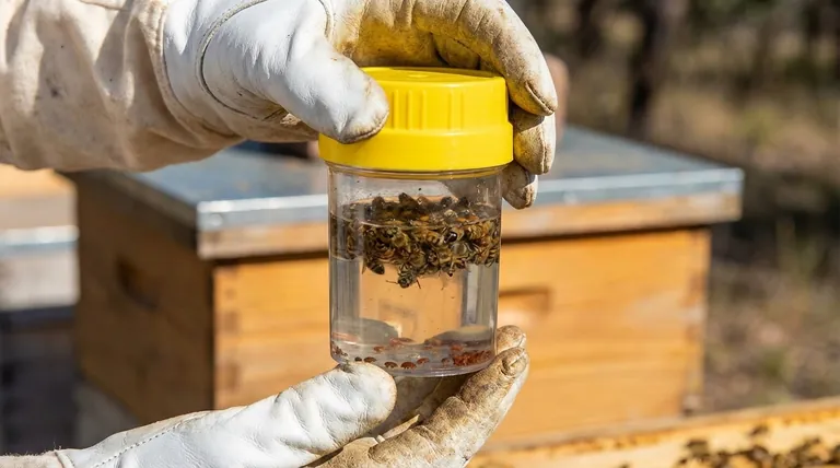 ما هي خطوات إجراء اختبار غسل الكحول بعد جمع النحل؟ دليل للعد الدقيق لعث الفاروا