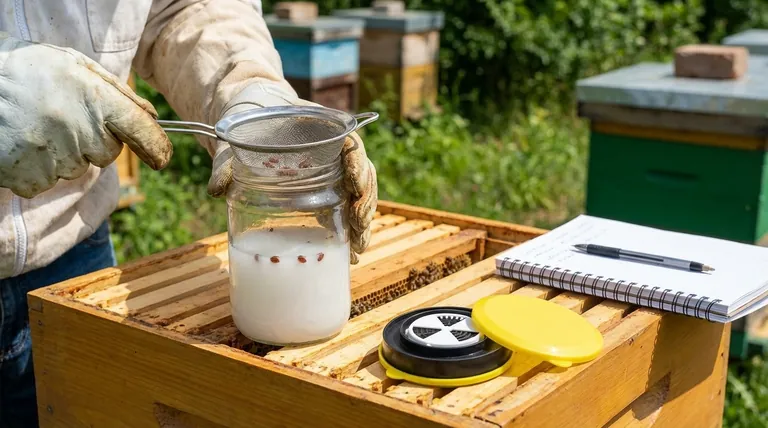 알코올 워시 결과에 따른 권장 진드기 치료 역치(임계값)는 무엇입니까? 2% 감염률이 임계 트리거입니다.