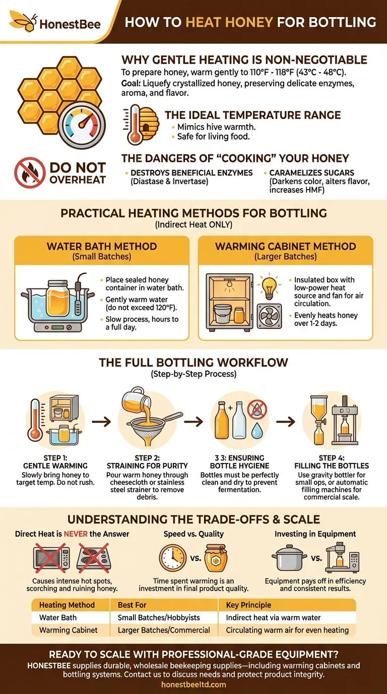 병입을 위해 꿀을 가열하는 방법은 무엇인가요? 부드러운 가열 기술로 품질을 보존하세요 시각적 가이드