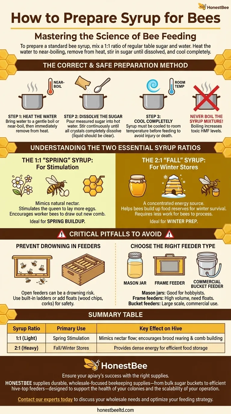 벌을 위한 설탕 시럽은 어떻게 준비해야 하나요? 번성하는 벌통을 위한 비율 마스터하기 시각적 가이드