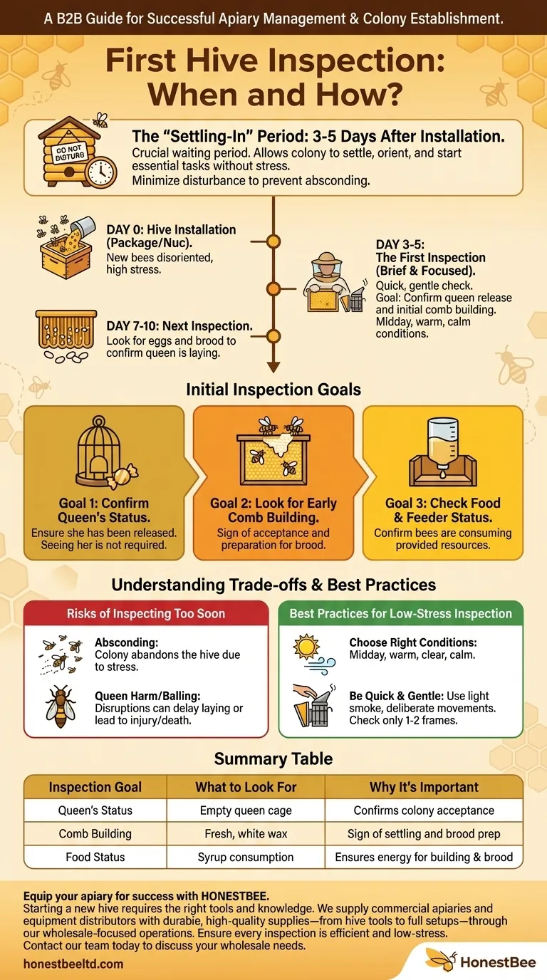 When should the first inspection of a new hive be conducted? Ensure a Strong Start for Your Colony Visual Guide