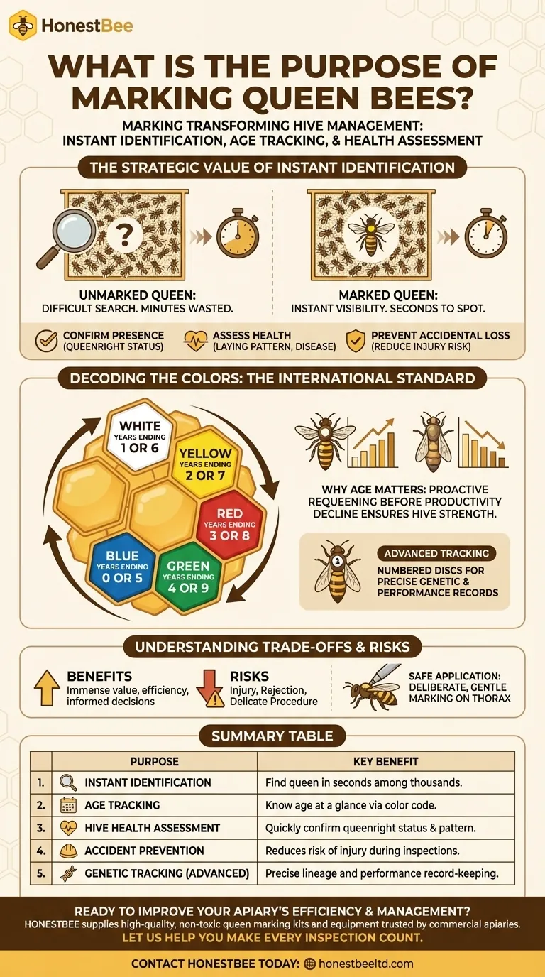 What is the purpose of marking queen bees with colors? Essential for Hive Management & Efficiency Visual Guide