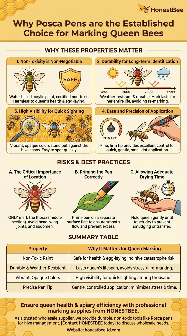 Por que as canetas Posca são comumente usadas para marcar abelhas rainhas? O método mais seguro e durável para apicultores Guia Visual