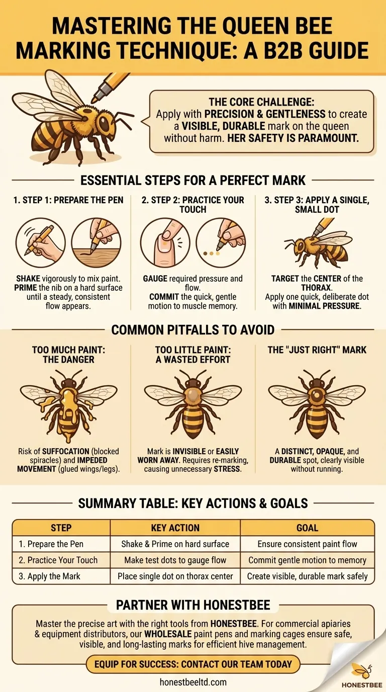 如何确保使用油漆笔进行正确标记的技术？实现完美、安全的蜂王标记 图解指南